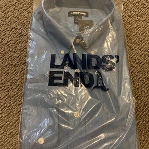 Lands End Mens Light Blue Dress Shirt.